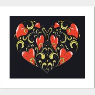 Heart shape from hearts artistic illustration Posters and Art